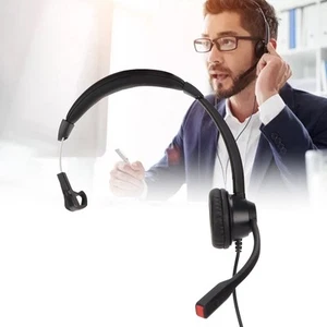 3.5Mm Telephone Headset Noise Cancelling Unilateral Corded Customer Service BUU - Zdjęcie 1 z 12