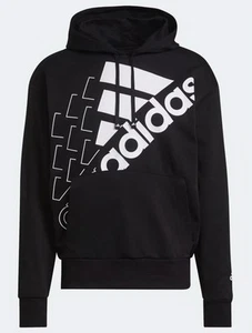 Large Black Adidas Essentials Logo Hoodie Sweatshirt - Picture 1 of 3