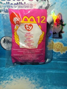 McDonald's 1999 TY Chip the Cat Teenie Beanie Baby - Nuovo in confezione - Foto 1 di 2
