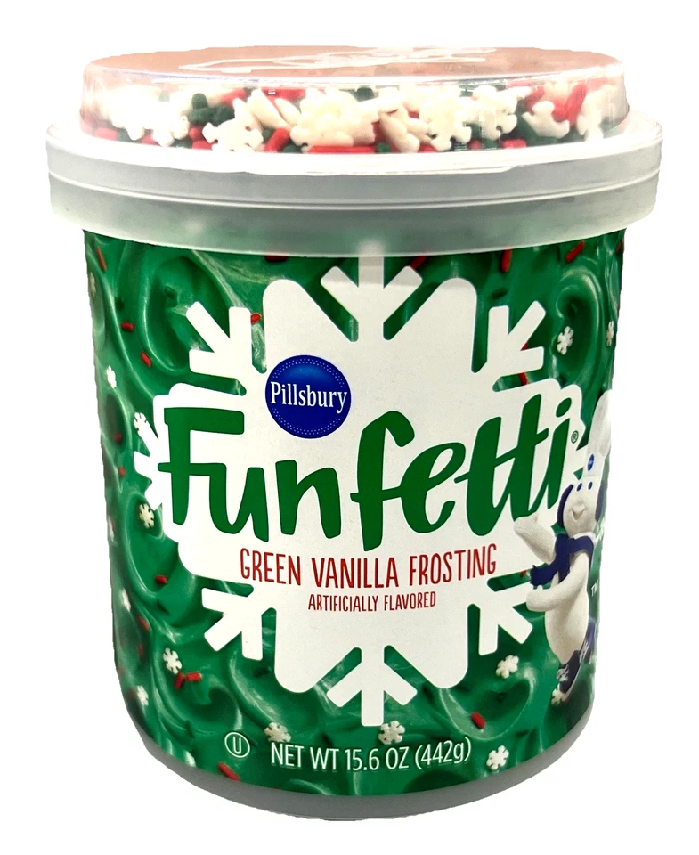 Pillsbury Funfetti Navidad Verde Vainilla Frosting 15.6 OZ Foto 1 de 1