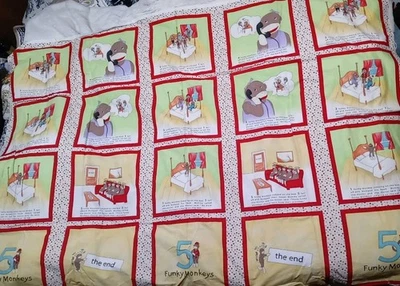 5 Funky Monkeys Erin Michael 5ft X 43in Moda Fabrics Cotton Sew Quilt Craft - Image 1 of 4