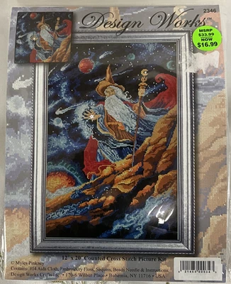 Design Works -MYSTICAL WIZARD -Rare Counted Cross Stitch Kit   Fantasy - Image 1 of 4
