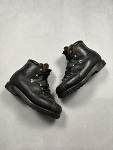 Stivali da combattimento vintage Bally esercito svizzero 1987 pelle nera anni 80 - Foto 1 di 22