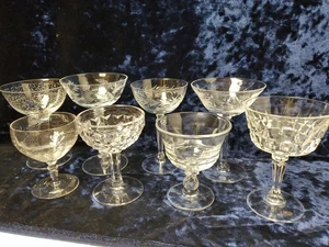 8) Steli coppe champagne vintage in cristallo trasparente non corrispondenti (#2) - Foto 1 di 10