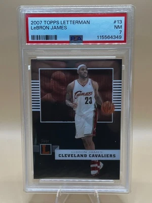 2007 TOPPS LETTERMAN #13 LEBRON JAMES 23/599 PSA 7 JERSEY NUMBER JSY# RARE!! - Image 1 of 3
