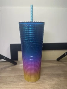 Vaso Starbucks 24oz azul degradado rosa naranja NUEVO - Imagen 1 de 4