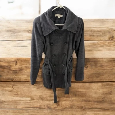 NY&C New York and Company Mezcla de Lana Vestido Chaqueta Abrigo Guisante Gris Oscuro Mediano Foto 1 de 4