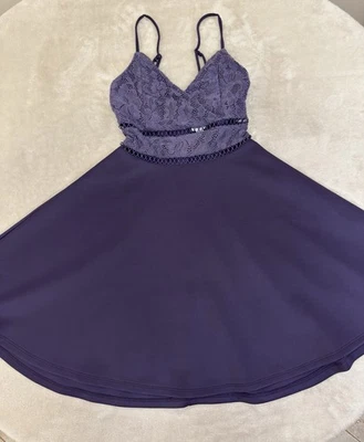 BLUE RAIN Women OPEN BACK Purple STRETCH Dress Size XXS - Image 1 of 4
