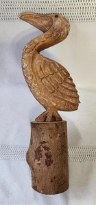 Vintage primitiver geschnitzter Holz Pelikan 16" hoch Landhaus Oma Kern Meer Strand - Bild 1 von 6