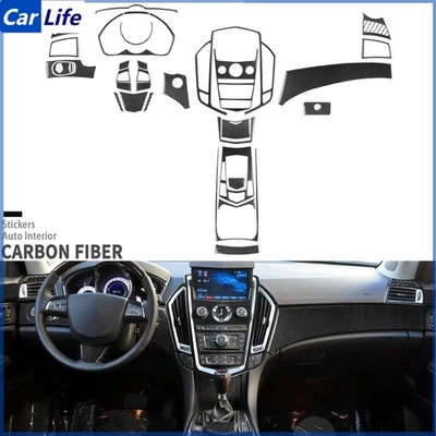 Kits completos de embellecedores de tablero de fibra de carbono real de 35 piezas para Cadillac SRX 2010-2016 Foto 1 de 4