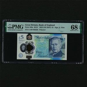 2023 Great Britain Bank of England 5 Pounds Pick#398a PMG 68 EPQ Superb Gem UNC - Picture 1 of 4