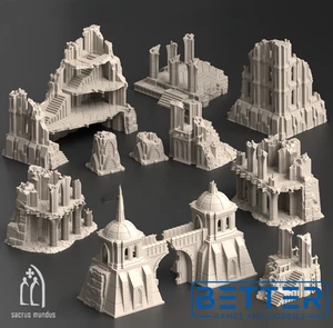 Divine Bastion 28 15 & 10mm Scale tabletop terrain for Sci-Fi Grimdark wargaming - Picture 1 of 11
