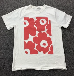 Marimekko T-Shirt Womens Medium White Pink Flowers Crew Neck Cotton - Bild 1 von 9