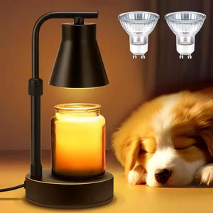 1-Light Black Vintage Candle Warmer Table Lamp with Rotary Dimmer Switch (G10 Ha - Picture 1 of 7