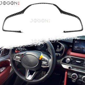 Real Carbon Steering Wheel Button Top Decor Surround Trim For Genesis G70 IK 19+ - Picture 1 of 14