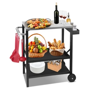 Grillwagen Gartengrill BBQ Grilltisch Arbeitsfläche Grillstation Rollwagen - Bild 1 von 9