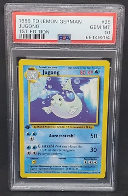 Pokemon PSA 10 GEM MINT German Dewgong Jugong 25/102 1st Edition Base Set s#9204 - Image 1 of 2