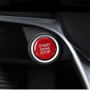 Red Engine Start Stop Switch Button Trim For Alfa Romeo Giulia Stelvio 2017-2022 - Picture 1 of 5