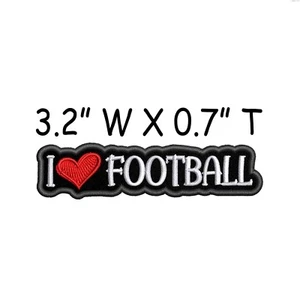 I Love Football Patch Iron-on Embroidered Applique Text Words Clothing Vest - Picture 1 of 12