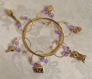 6 Long Stem Wine Charms * Gold Tone * Decorative Charms - Picture 1 of 12