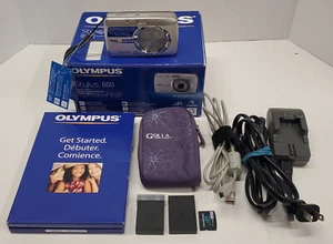 Olympus Stylus 600 Digital 6.0MP Digital Camera Bundle Silver Working - Picture 1 of 15