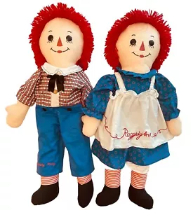 Large 30” Raggedy Ann & Andy Dolls Stuffed by Applause Classic Collectible Pair - Picture 1 of 12