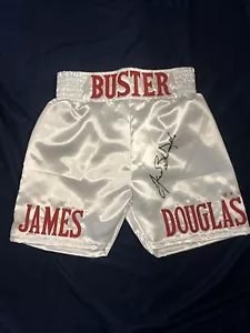 James Buster Douglas SIGNED Boxing Trunks Dual Authenticated JSA & Beckett - Picture 1 of 3