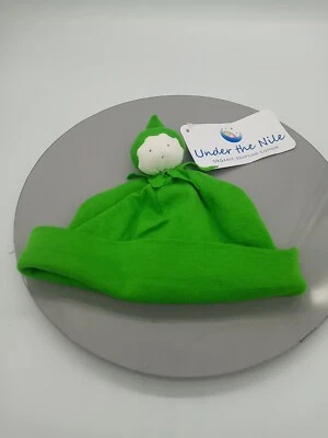 Under the Nile Organic Cotton Baby Hat Cap Green Knit Fabric Size 3-6 Months - Image 1 of 4