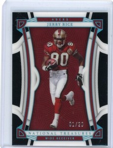 2022 Panini National Treasures Football Midnight #90 Jerry Rice #01/20