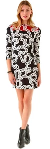 $345 DVF Diane von Furstenberg Ruri Chain Print Dress 6 Silk Jersey NWT HOLOGRAM - Picture 1 of 15