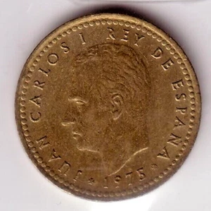 1975 Spain, 1 Peseta, Alum-bronze 21mm, Juan Carlos I, KM#806 (75C) - Picture 1 of 2