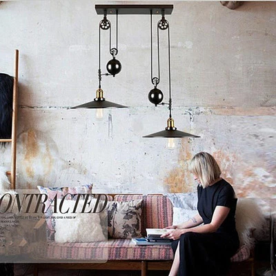 Vintage Ceiling Lights Kitchen Chandelier Lighting Black Pendant Light Home Lamp - Image 1 of 4