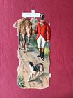 Victorian Die Cut Embossed Scrap ( FOXHUNTING ) 9cms.WIth slight damage