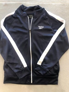 Reebok Sweatshirt Boy's Size 12 Navy Blue Full Zip Casual Track Jacket - Picture 1 of 5