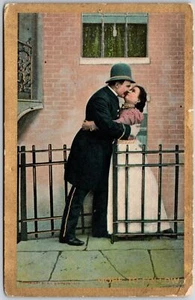 More To Follow Couple Kissing Sweet Romance Postcard - Picture 1 of 2