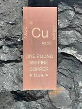 1 lb Copper Bar - Chemistry Element Design - 14.58 oz / 453.6 g Fine Cu Bullion