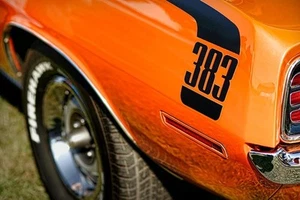 Fits 1970 Plymouth Cuda 383 Hockey Stick Side Stripe Kit Mopar Flat Matte Black - Bild 1 von 2