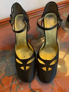 Tacones altos de seda negros Miu Miu de colección con tiras talla 36,5 - Imagen 1 de 11