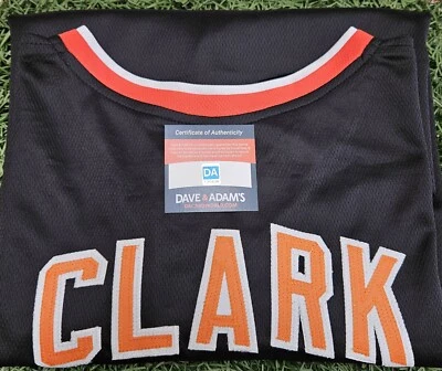 Camiseta negra firmada por Jack Clark de los Gigantes de San Francisco - Certificado de autenticidad de fiscal Foto 1 de 4