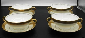 Buckingham K-159 by Minton Footed Cream Soup Bowl and Saucer Set of 4 Excellent - Picture 1 of 16