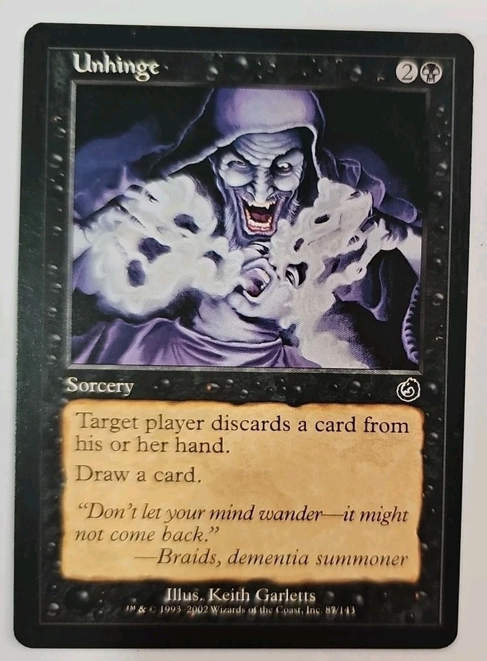 MTG Magic The Gathering Card Unhinge Sorcery Black Torment - Image 1 of 2