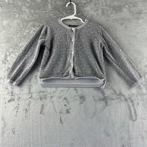 In Extenso Cardigan Sweater Girls 5 Gray Abstract Polka Dot - Picture 1 of 5