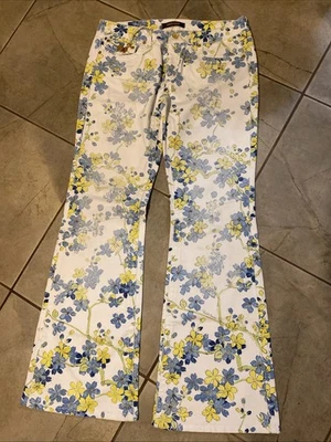 Pantalones de mezclilla estampados florales vintage RAROS Roberto Cavalli talla 44 campana Foto 1 de 4