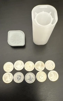 (Tube of 10) 1/10 oz Silver 2025 Royal Mint Great Britain , Britannia Coins - Image 1 of 3