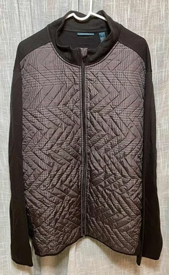 Chaqueta Perry Ellis Cremallera Completa, 3XL Forrada en Negro y Plata. Grande y alto Foto 1 de 4