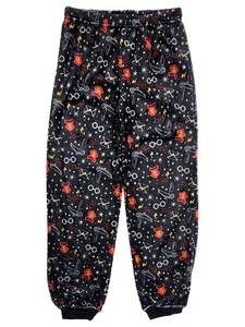 Boys Black Harry Potter Pajama Bottoms Lounge Sleep Pants Medium 8 - Picture 1 of 2