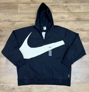 Sz XL -Brand New Black Nike Loose Fit Half Zip Up Logo Hoodie DX0566-013 $135 - Picture 1 of 3