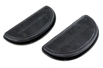Gloss Black Passenger Half Moon Footboard Set fits Harley Davidson V-Twin - Image 1 of 4