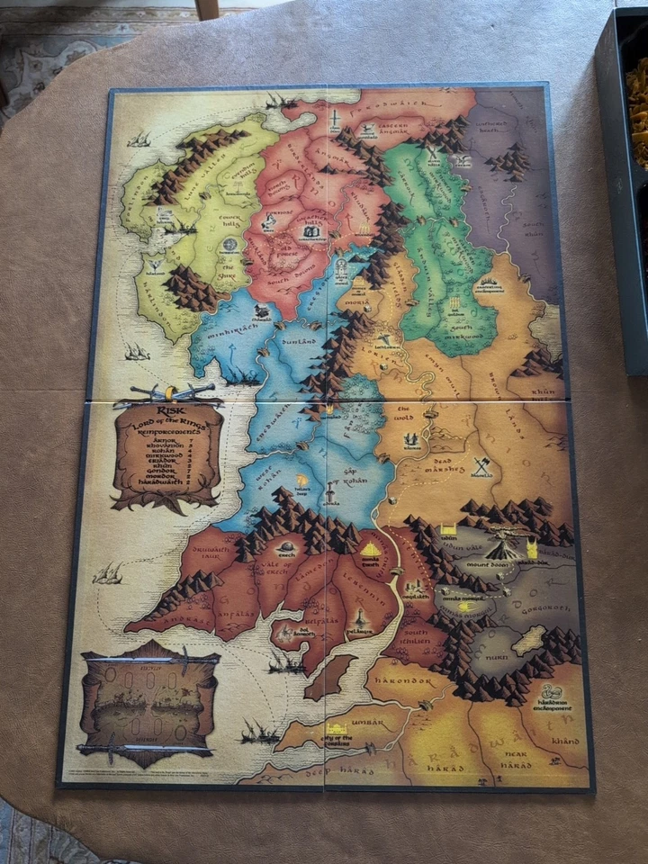Replacement Game Board For RISK Lord of the Rings The Middle Earth Conquest Game - Image 1 of 4