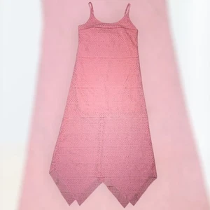 Título: Maxi Vestido Coral Crochet Encaje Sin Mangas Forrado Pañuelo Dobladillo Talla S - Imagen 1 de 7